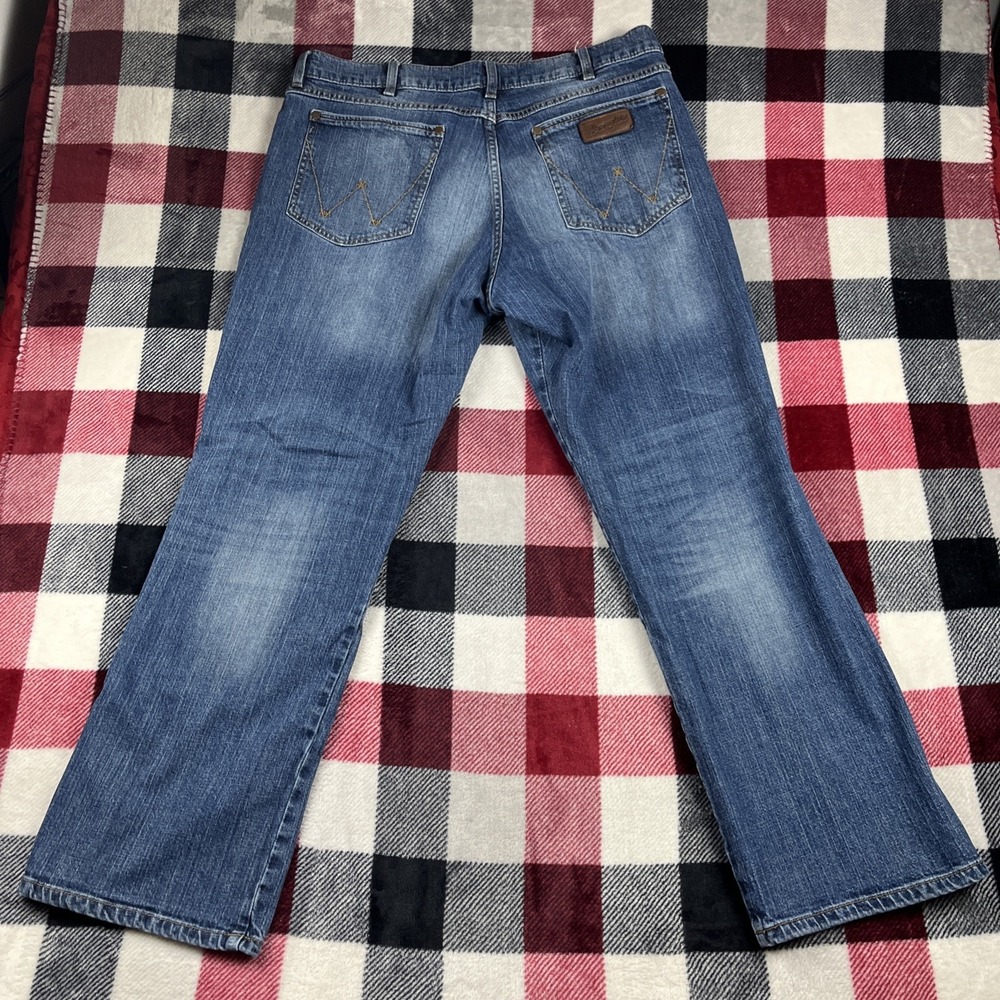 Wrangler Retro Jeans Mens 38x32(31") Relaxed Boot Western Rodeo Dark Wash - Picture 11 of 12